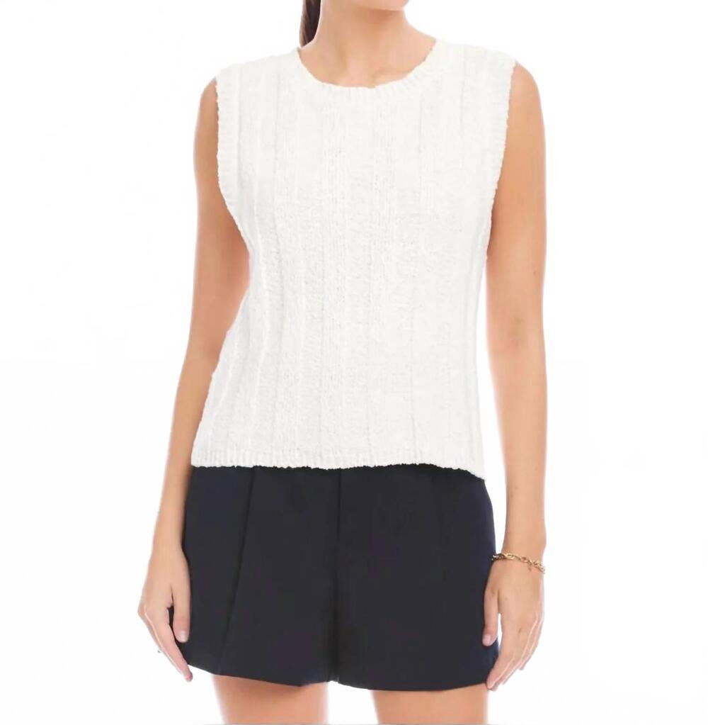 NEW FIFTEEN TWENTY zaydee crochet tank top in off-white